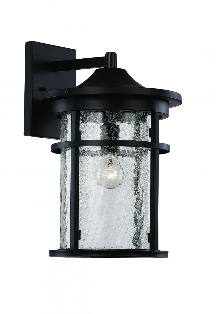 1LT WALL LANTERN-MD-CRACKLE GL
